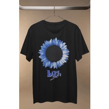 Fuddy Moda Unisex Bush Flower Baskılı Tişört, Oversize Hard Rock Müzik Temalı T-Shirt