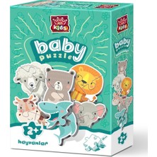 Tüftürük Hayvanlar Baby Puzzle 10 Parça Eğlenceli Zeka Geliştirici Karton Yapboz