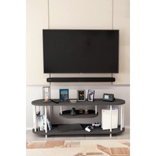 Barin Design Modern Tv Ünitesi Ahşap Raflı 2 Katlı Televizyon Sehpası Minimalist,dayanıklı, Tv Standı Beyaz Demir