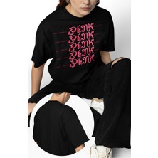 Fuddy Moda Unisex Pink Friday 2 Yazılı Tişört, Oversize Nicki Minaj Temalı Bisiklet Yaka T-Shirt