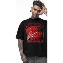 Fuddy Moda Unisex Clifford Lee Burton Yazılı Siyah Tişört, Oversize Rock Band Metallica Temalı T-Shirt