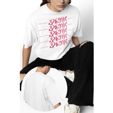 Fuddy Moda Unisex Pink Friday 2 Yazılı Tişört, Oversize Nicki Minaj Temalı Bisiklet Yaka T-Shirt