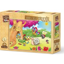 Tüftürük Ressam Tırtıl 25 Parça Ahşap Puzzle