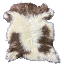 LN Leather Naturel Doğal Kahve Alacalı Medikal Koyun Postu - Boyasız Doğal Koyun Postu