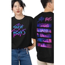Fuddy Moda Unisex Sajaboys Members Sırt Baskılı Tişört, Oversize Kpop Dizi Temalı T-Shirt