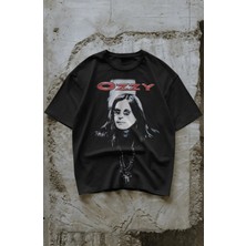 Fuddy Moda Unisex Ozzy Black Sabbath Baskılı Tişört, Oversize Ozzy Osbourne Temalı T-Shirt