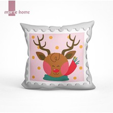 Marte Home Yılbaşı & Christmas Çift Taraf Desen Baskılı Dekoratif Kırlent Kılıfı