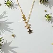 Nova Grup Yıldız Figürlü Sıralı Yıldız 14 Ayar Altın Kolye