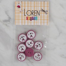 Sad Loren Crafts Vişne Çürüğü 8 Li Balık Düğme - 572