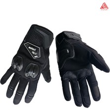 Motari Korumalı Motosiklet Eldiveni, Dokunmatik, Nefes Alabilir Kumaş, Reflektörlü 3 Mevsim Kullanıma Uygun