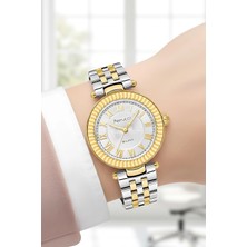 Ferrucci Çelik Kordon Çelik Kasa Kadın Kol Saati, Bileklik Hediye Gümüş-Gold Renk ZMFER203