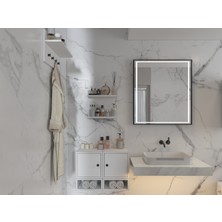 Nettrends Nova 3’lü Duvar Tipi Banyo Dolabı Seti 2 Kapaklı Askılıklı Raf Mini Raf BEYAZ-PNR-BNY-S-1001