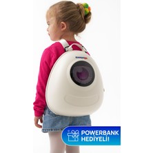 Zampago LED Big Eyes Akıllı Çocuk Sırt Çantası – Sert Kasa, USB Şarj Girişli, 10.000 mAh Powerbank Hediyeli
