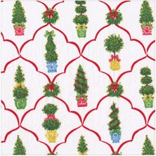 Caspari Petit Jardin De Noel Luncheon Napkins - Includes 20 Luncheon Napkins