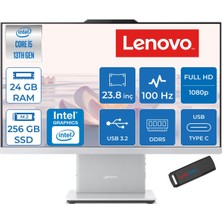 Lenovo Ideacentre Aıo 24IRH9 Intel Core I5-13420H 24GB Ddr5 256GB SSD Freedos UHD Graphics 23.8 Inç Fhd (1920X1080) IPS 100HZ 99% Srgb All In One Bilgisayar ICF0HN0054TRF06 + Zetta Flash Bellek