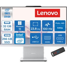 Lenovo Ideacentre Aıo 24IRH9 Intel Core I5-13420H 32GB Ddr5 256GB SSD Windows 11 Home UHD Graphics 23.8 Inç FHD(1920X1080) IPS 100HZ 99% Srgb All In One Bilgisayar ICF0HN0054TRH11 + Zetta Flash Bellek