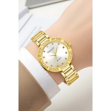 Ferrucci Çelik Kordon Çelik Kasa Kadın Kol Saati, Bileklik Hediye Gold ZMFER202