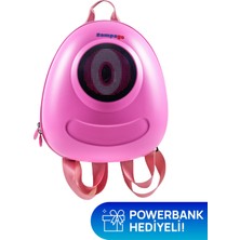 Zampago LED Big Eyes Akıllı Çocuk Sırt Çantası – Sert Kasa, USB Şarj Girişli, 10.000 mAh Powerbank Hediyeli
