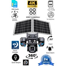 Venas Dört Kameralı Çift Solar Panelli 4g Güvenlik Kamerası