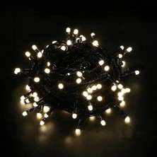 Marsilyan 10M 100 LED Boncuk Lamba Gün Işığı Siyah Kablo
