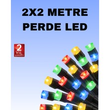 Noel ve Parti Dekorasyonu Için 2x2 LED Perde Işık – 8 Fonksiyonlu - ER001Y-53BXU8
