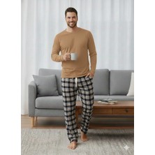 Pijaluks Pijalüx Tek Alt Kareli Kalın Poplin Ev Pantalonu