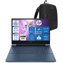Hp Victus 15W-FA2038NT Intel Core I7 13620H 4.9ghz 96GB Ddr5 2tb SSD Freedos RTX5060 8gb Gddr7 15.6" FULLHD(1920 x 1080) 144Hz IPS 300NIT Taşınabilir Bilgisayar WC39D5EAF53 + Zetta Çanta