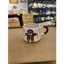 Color Craft 2 Kişilik El Yapımı Kurabiye Adam Desenli Seramik Kupa Takımı - Çay Kahve Sunum Seti