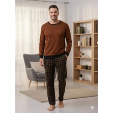 Pijaluks Pijalüx Tek Alt Ekose Kalın Poplin Kışlık Ev Pantalonu
