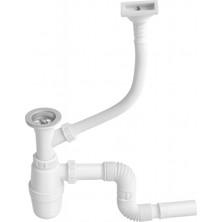 Aspera Pazarlama S'li Taşmalı Körüklü Lavabo Sifonu, Esnek Körüklü Yapı, Dikey Taşmalı