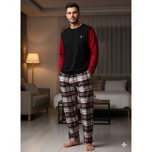 Pijaluks Pijalüx Tek Alt Ekose Kalın Poplin Pijama