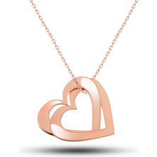 Stillove Gümüş Rose Çifte Kalp Aşk Kadın Kolye