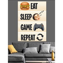 Tablomega Yemek Ye Uyu Tekrar Et Dekoratif Kanvas - Mdf Ahşap Tablo