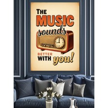 Tablomega Müzik Ruhu Seninle Slogan Dekoratif Kanvas - Mdf Ahşap Tablo