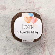 Sad Loren Natural Baby Kahverengi El Örgü Ipi - R035 - 33941
