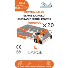 CoreFood Nitril Turuncu Power Pudrasız Muayene Eldiveni L - 1 Koli-20 Paket-1000'li
