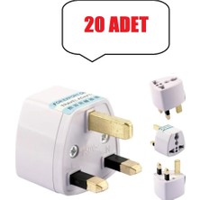 Derwell 20 Adet Type-G Plug Adapter Hac/ümre Plug Adaptor Seyahat Ac Güç Şarj Adaptörü Dönüştürücü Priz