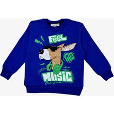 Paty Kids Gözlüklü Köpek Erkek Sweat - Saks