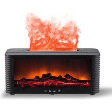 Smayling Şömine Görünümlü Alev Efektli Aromaterapi Difüzörü Uzaktan Kumandalı Renkli LED Işıklı Hava Nemlendirici