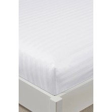 Varol %100 Pamuk Saten Stripe Battal Boy (King Size) Lastikli Çarşaf Takımı – 30 cm – 2 Yastık Kılıfı – 180X200
