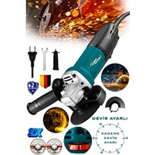 Devir Ayarlı Bakır Sargılı 115 mm Taşlama ve Kesme Spiral Makinesi +2 Taş