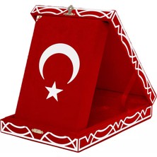 Hayrat Neşriyat Kadife Kutulu Kur'an-ı Kerim (Hafız Boy, Pleksili Desen, Kırmızı)