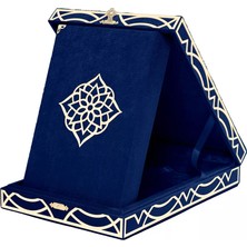 Hayrat Neşriyat Kadife Kutulu Kur'an-ı Kerim (Hafız Boy, Pleksili Desen, Lacivert)