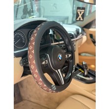 Yerli Üretim Sıralı  Geçmeli Direksiyon Kılıfı Kahve