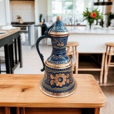 Bakır Center Dekoratif Bakır Güğüm El Işlemeli Süs Bakır Güğüm 21*12 cm Kapaklı Biblo Güğüm Şık Tasarım