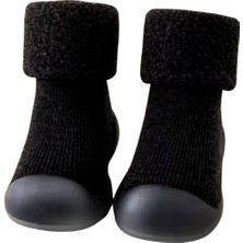 Petityu Kaydırmaz Sıcak Tutan Patik Ev Okul Patik Çorap Terlik Siyah