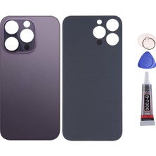 Yedcom Iphone 14 PRO MAX Mor Uyumlu Arka Pil Batarya Kapağı Arka Kapak Yapıştırıcı Ve Tamir Seti Set