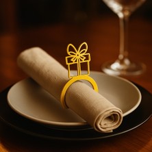 Mir Store Hediye Kutulu 6’lı Peçete Yüzüğü Seti – Yılbaşı, Davet ve Sofra Sunumları Için Şık Peçete Halkası