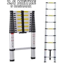 Teleskopik Merdiven Uzayan Merdiven 9 Basamaklı 2,6 Metre