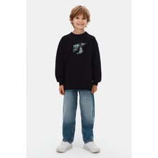 NK Tekstil Blur Erkek Sweat - Siyah